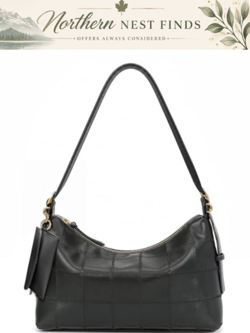 Soft Leather Quilted Shoulder Bag Slouchy Hobo